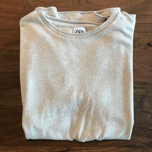 Zara Mens Short Sleeve Tan Colored Large Shirt